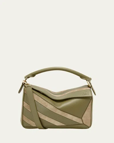 Loewe Puzzle Top-handle Bag In Striped Leather