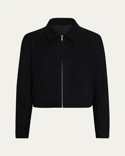 Rick Owens Alice Brad Wool Cropped Jacket In Black