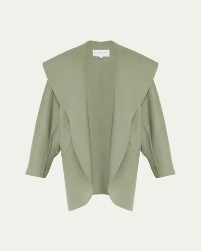 Michael Kors Shawl Clutch Coat Double-faced Plush Wool In Multi