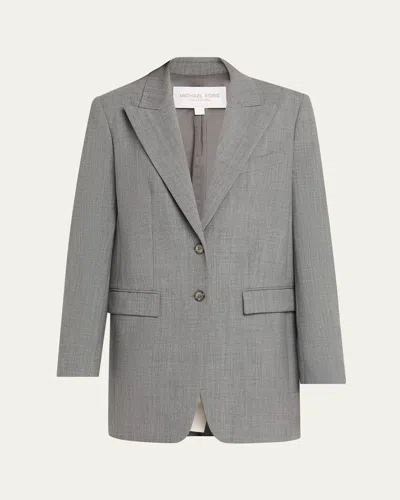 Michael Kors Single-breasted Boyfriend Blazer In Black