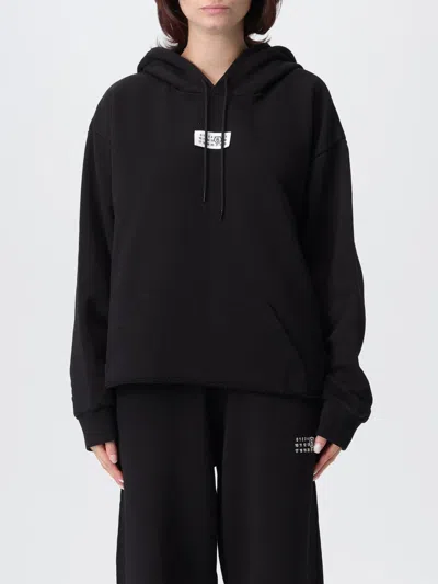 Mm6 Maison Margiela Mm6 By Maison Margiela Relaxed-fit Cotton Hoodie With Adjustable Drawstring In Black