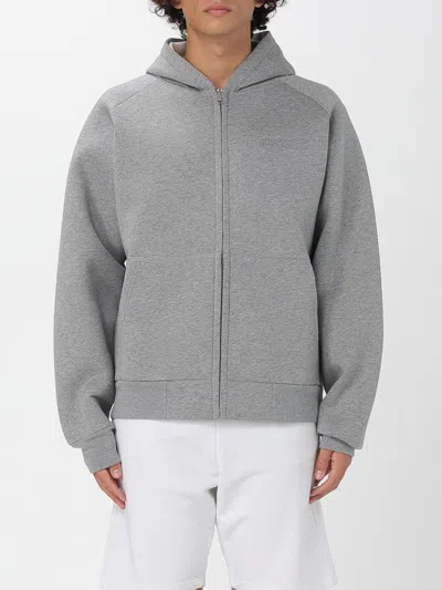 Autry Structured Active Hoodie With Front Zipper In Gray