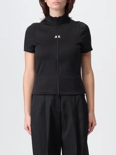 Courrèges Interlock Zipped Top In Black
