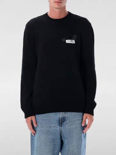 Mm6 Maison Margiela Mm6 By Maison Margiela Wool Taped Label Crewneck Sweater In Black