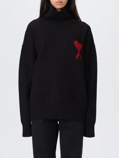 Ami Alexandre Mattiussi Ami Woman Black Wool Sweater In Black