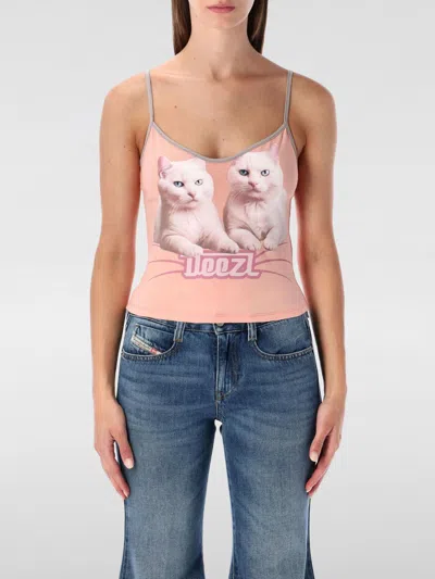 Diesel Cotton Top With Thin Straps In Pink