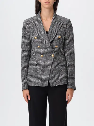 Tagliatore Tailored Double-breasted Jacket With Textured Plaid Pattern In Multi