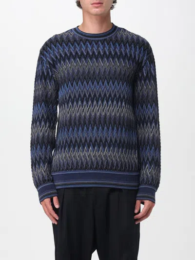 Missoni Zigzag Pattern Sweater In Blue