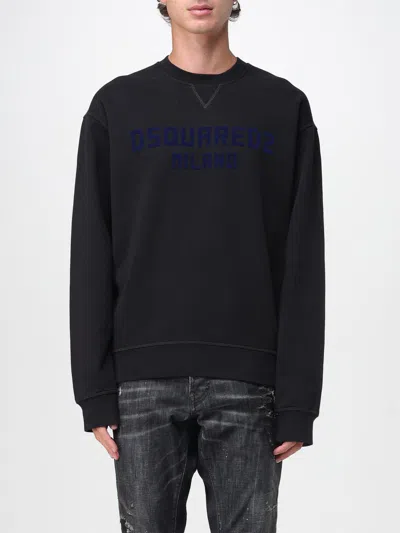Dsquared2 Dsquared Men Black Cotton Sweatshirt In Black