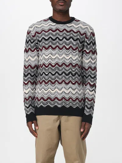 Missoni Zigzag-pattern Crew-neck Sweater In Gray