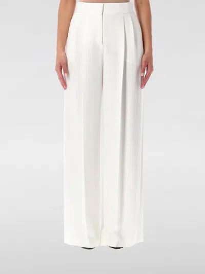 Alberta Ferretti Pantalone Dalla Gamba Ampia In Crepe Stretch Bianco  Donna In Multi