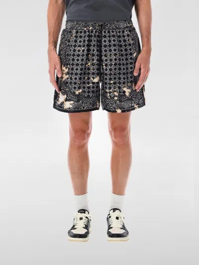 Amiri Bleach Bandana Silk Shorts In Black