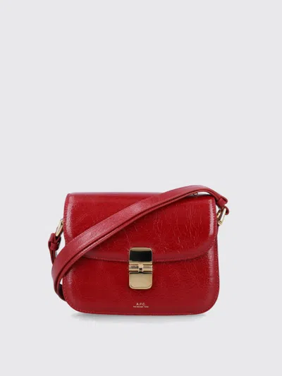 Apc A.p.c. Compact Grace Cross-body Bag With Magnetic Flap Closure In Red