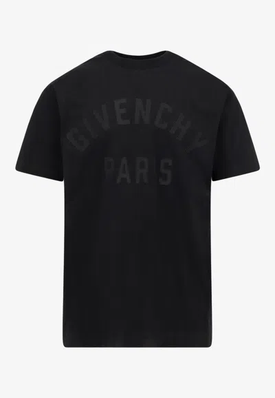Givenchy Black T-shirt With Maxi Logo On The Front In Cotton Man