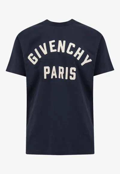 Givenchy Men Black Crewneck T-shirt With Maxi Logo Lettering On The Front In Cotton Man