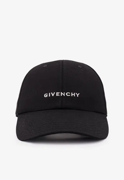 Givenchy Round Visor Cap With Embroidered Logo In Black