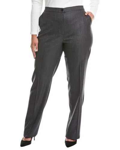 Marina Rinaldi Plus Banda Long Wool & Silk-blend Trouser In Gray
