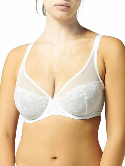 Simone Perele Full Coverage Plunge Bra In White In White