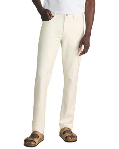 Faherty Stretch Terry Athletic Fit Straight Leg Five-pocket Pants In White