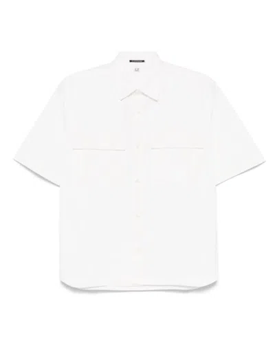 C.p. Company The Metropolis Series Gabardine Shortsleeve Shirt In Burgundy