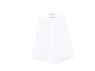 Pre-owned Alexander Wang Women's  Necklace Oversized Button Down Shirt In White