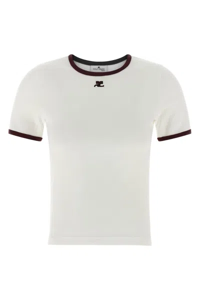 Courrèges Logo Cotton T-shirt In White