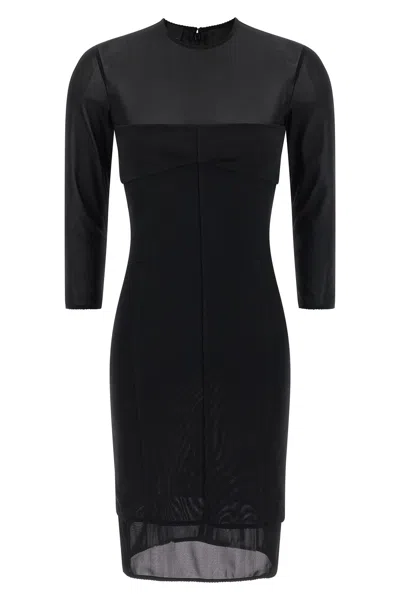 Pinko Dress Featuring Sheer Panel And 3/4 Sleeves In Black