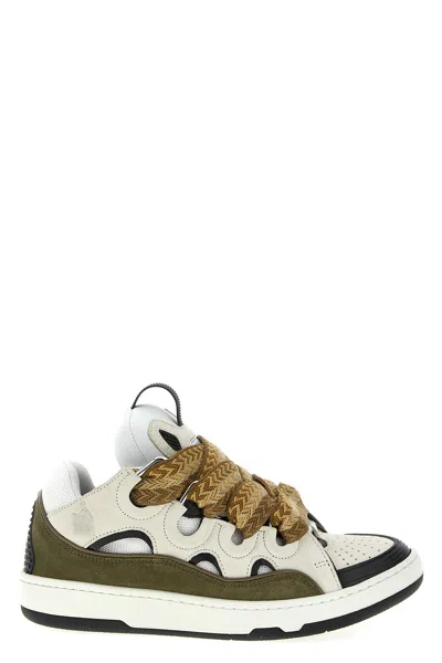 Lanvin Curb Leather Sneakers In Multi