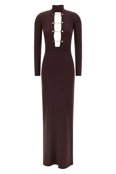 Elisabetta Franchi 'red Carpet' Dress In Burgundy