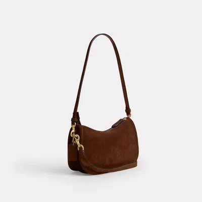 Coach Suede Waverly Bag In Brown