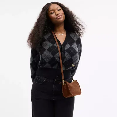 Coach Suede Waverly Bag In Brown