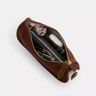 Coach Suede Waverly Bag In Brown