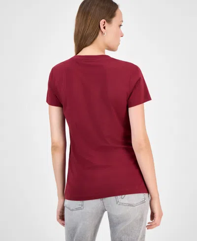 Hugo Boss Boss Orange Crystal Cotton T-shirt In Red