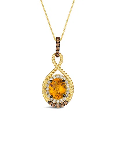Le Vian Cinnamon Citrine (2-3/8 Ct. T.w.) & Diamond (5/8 Ct. T.w.) Pendant Necklace In 14k Gold, 18" + 2" Ex In Gold