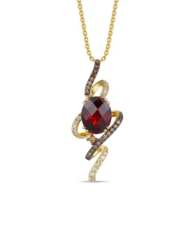 Le Vian ® Pomegranate Garnet Chocolate Shavings 14k 3.73 Ct. Tw. Diamond & Garnet Pendant In Gold
