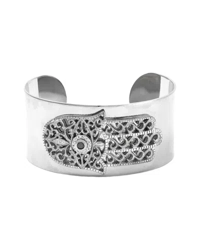 Diamond Select Cuts 0.16 Ct. Tw. Diamond Silver Cuff Bangle In Silver