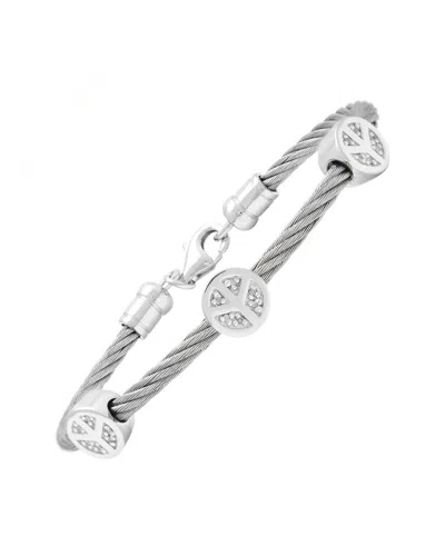 Diamond Select Cuts 0.05 Ct. Tw. Diamond Silver Bangle