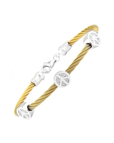 Diamond Select Cuts 0.08 Ct. Tw. Diamond Silver Bangle In Gold