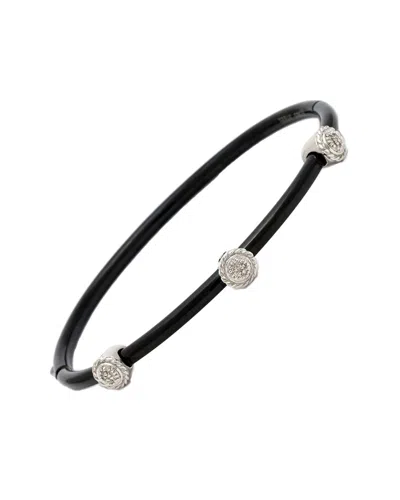 Diamond Select Cuts 0.06 Ct. Tw. Diamond Silver Bangle In Black