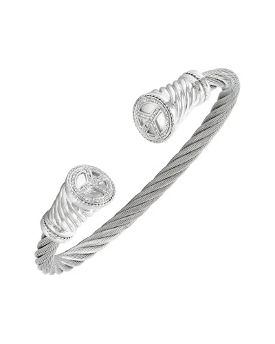 Diamond Select Cuts 0.05 Ct. Tw. Diamond Silver Bangle