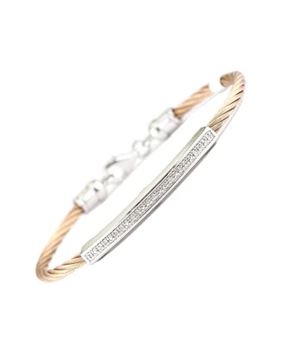 Diamond Select Cuts 0.05 Ct. Tw. Diamond Silver Bangle In Gold
