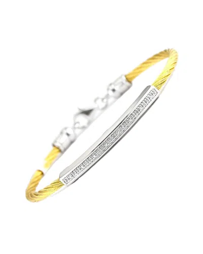 Diamond Select Cuts 0.05 Ct. Tw. Diamond Silver Bangle In Gold