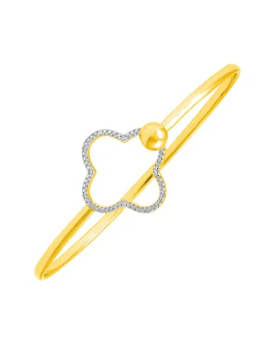 Diamond Select Cuts 0.05 Ct. Tw. Diamond Silver Bangle In Gold