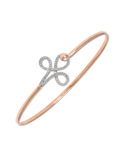 Diamond Select Cuts 0.05 Ct. Tw. Diamond Silver Bangle In Brown