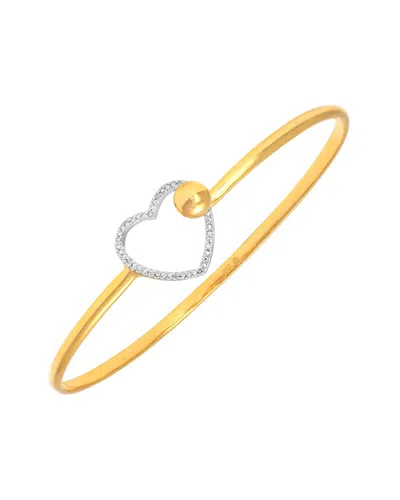 Diamond Select Cuts 0.05 Ct. Tw. Diamond Silver Bangle In Gold