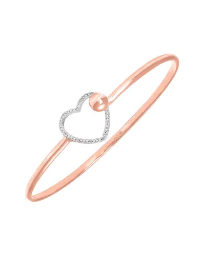 Diamond Select Cuts 0.05 Ct. Tw. Diamond Silver Bangle In Gold