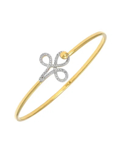 Diamond Select Cuts 0.05 Ct. Tw. Diamond Silver Bangle In Gold