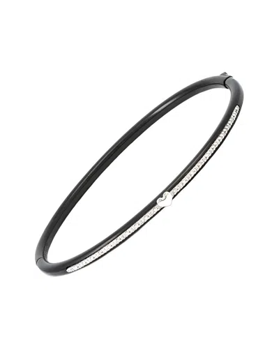 Diamond Select Cuts 0.09 Ct. Tw. Diamond Silver Bangle In Black