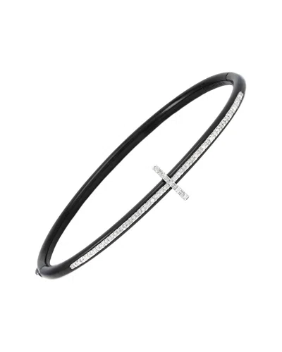 Diamond Select Cuts 0.10 Ct. Tw. Diamond Silver Bangle In Black