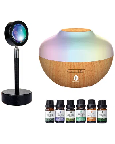 Pursonic Sunset Projector Table Lamp With Essential Oil Aroma Diffuser In Multi